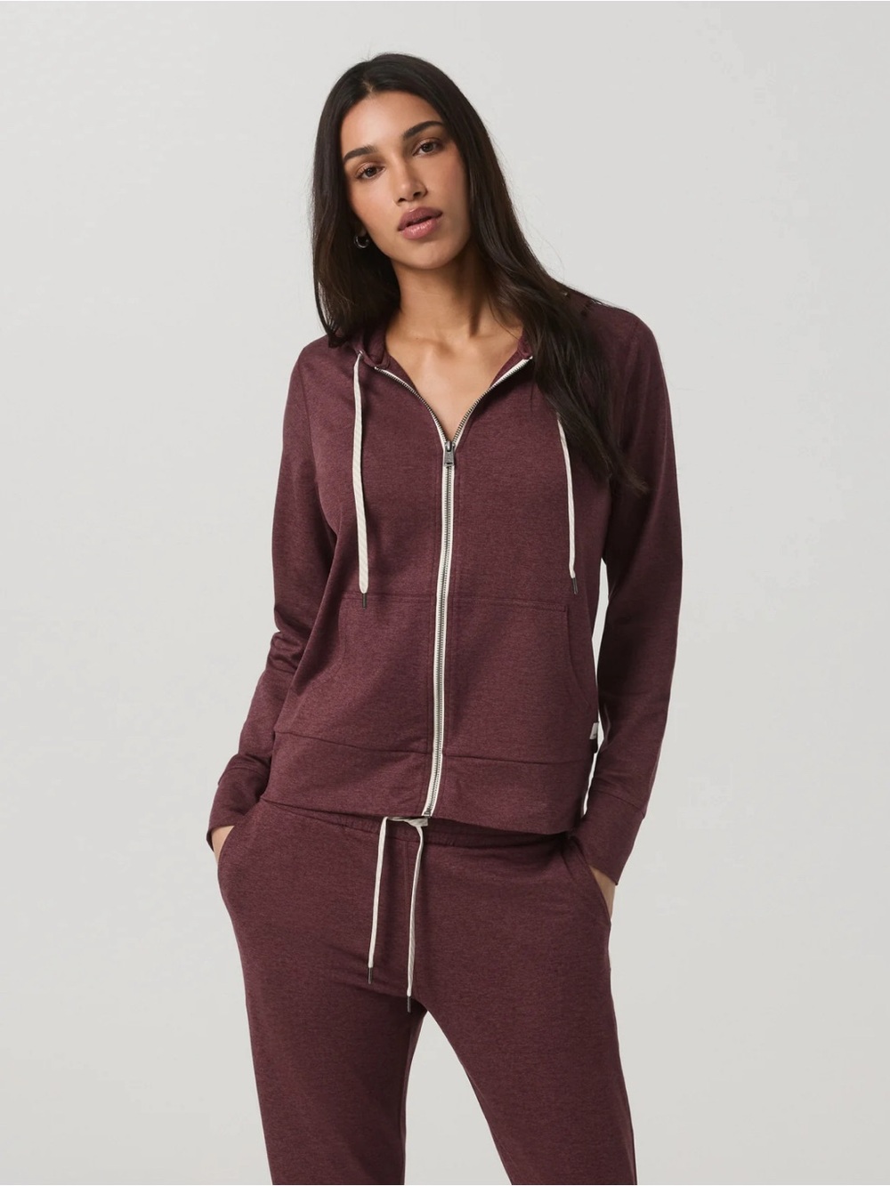 Vuori Performance Hoodie and Joggers in Fig Heather NEW